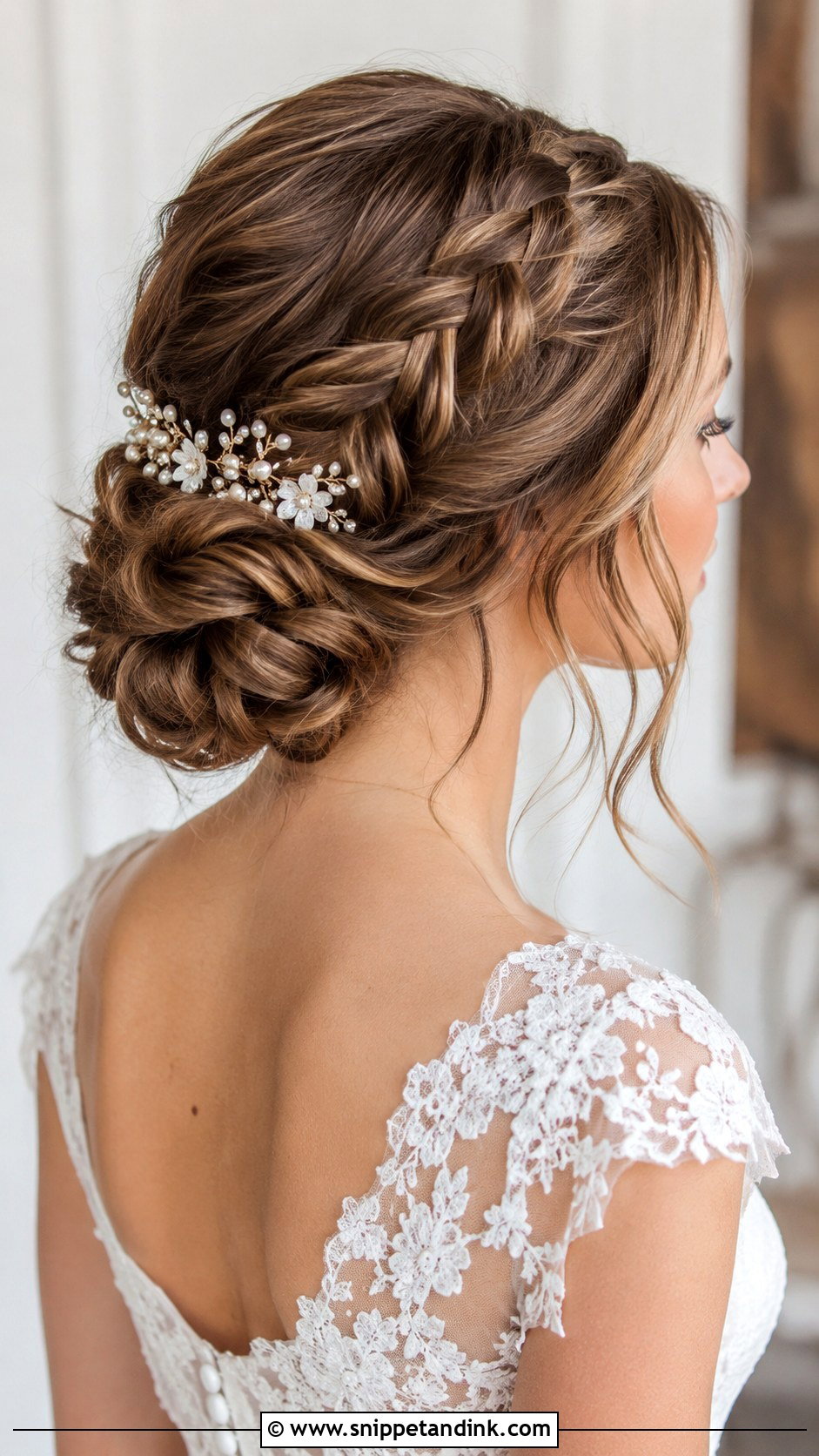 Long Braided Bun Wedding Hair - Snippet and Ink - 15 Long Braid Wedding Hair Ideas