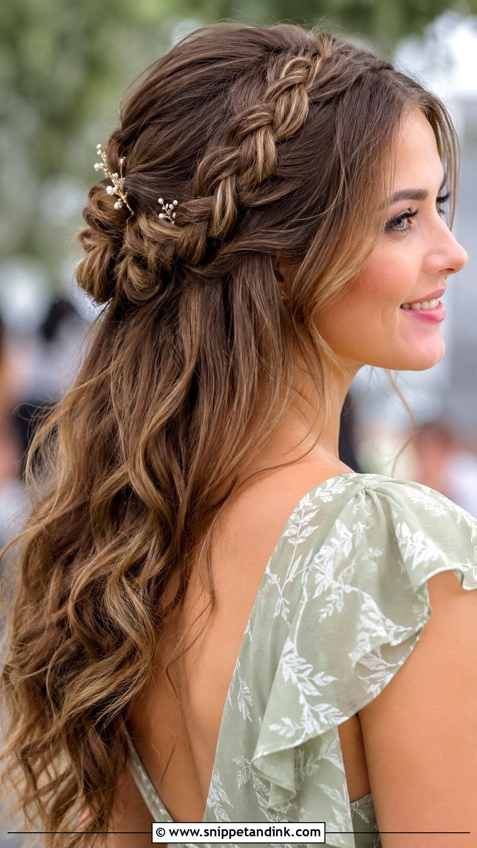 Long Braided Crown Wedding Guest Hair - Snippet and Ink - 15 Long Hairstyles for a Wedding Guest