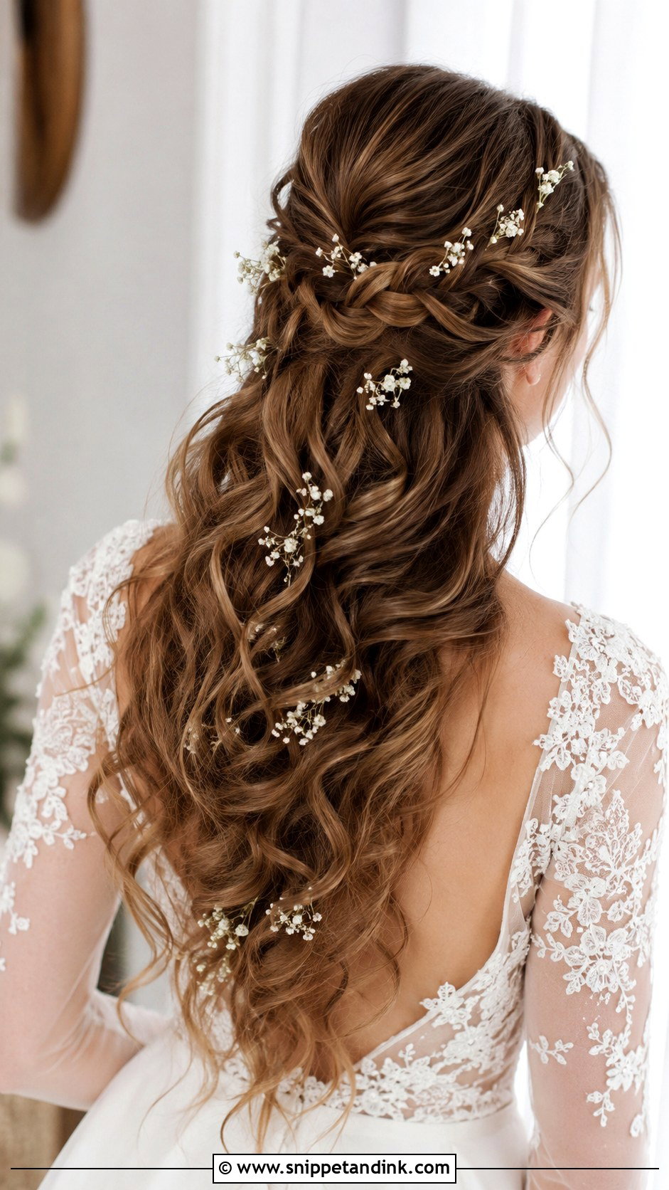 Long Braided Half Up - Snippet and Ink - 25 Elegant Wedding Hair Down Ideas