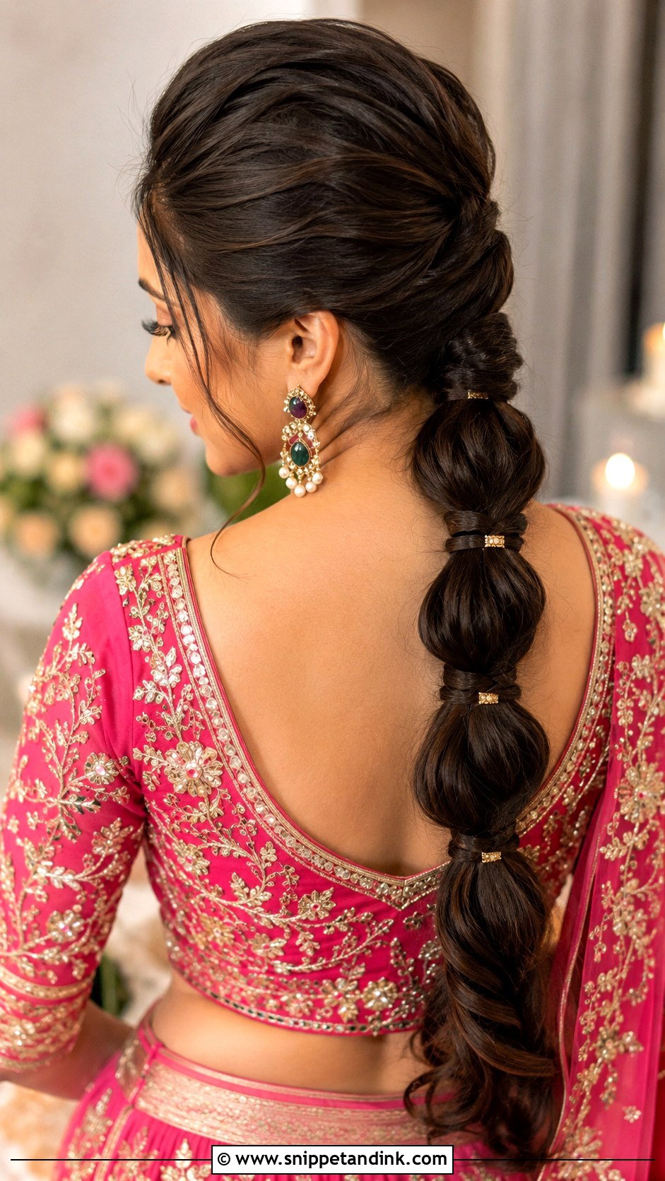 Long Braided Ponytail Indian Wedding - Snippet and Ink - 15 Long Hairstyles Indian Wedding
