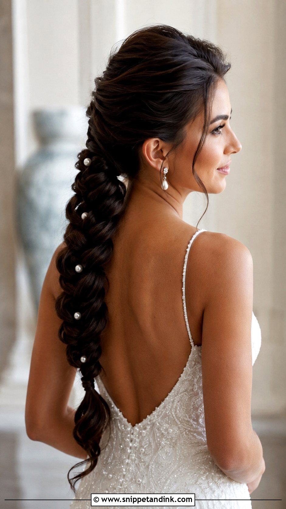 Long Braided Ponytail Wedding Hair - Snippet and Ink - 15 Long Braid Wedding Hair Ideas