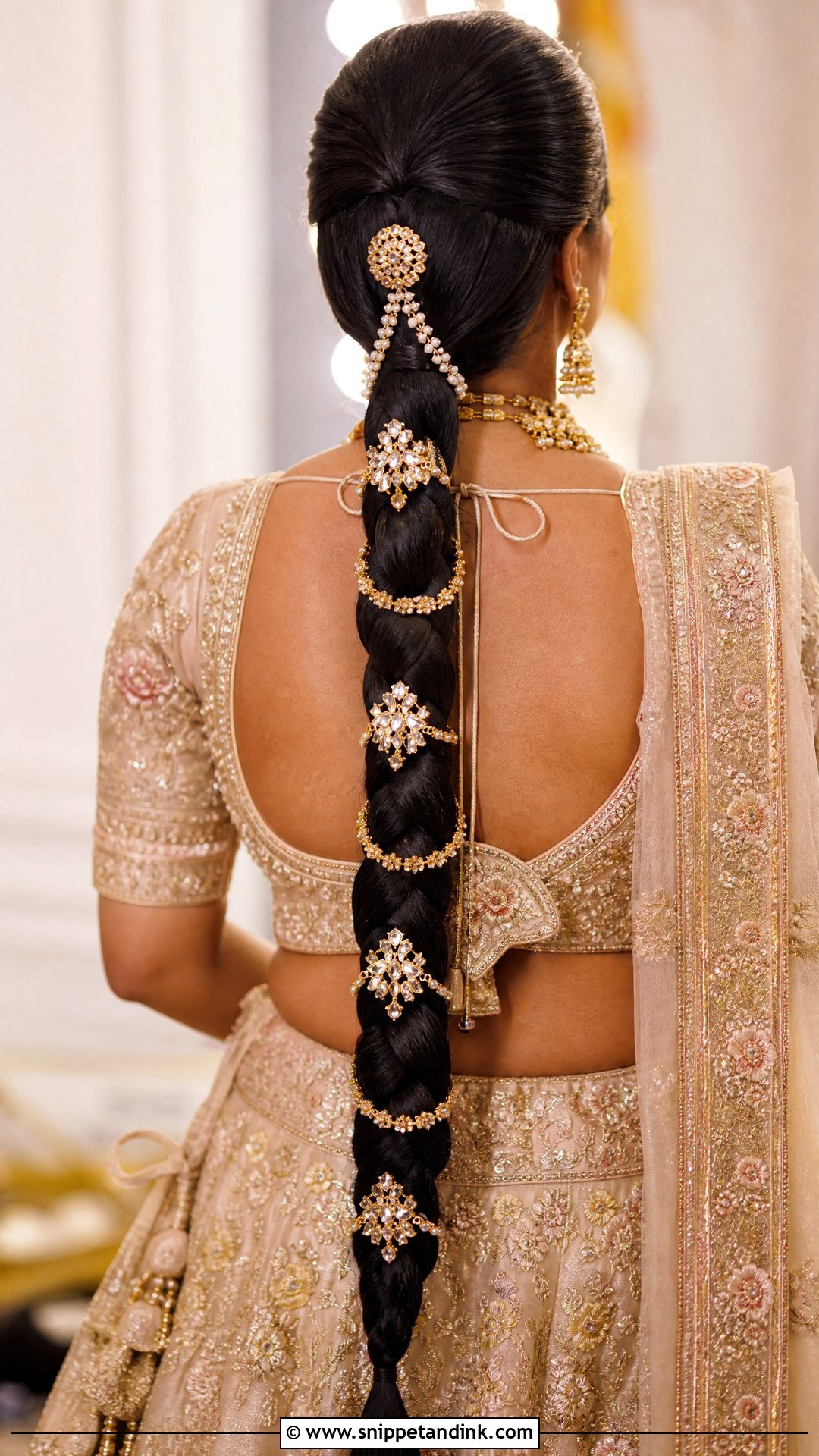 Long Bridal Braid With Accessories - Snippet and Ink - 15 Braid Hairstyle Indian Wedding Ideas