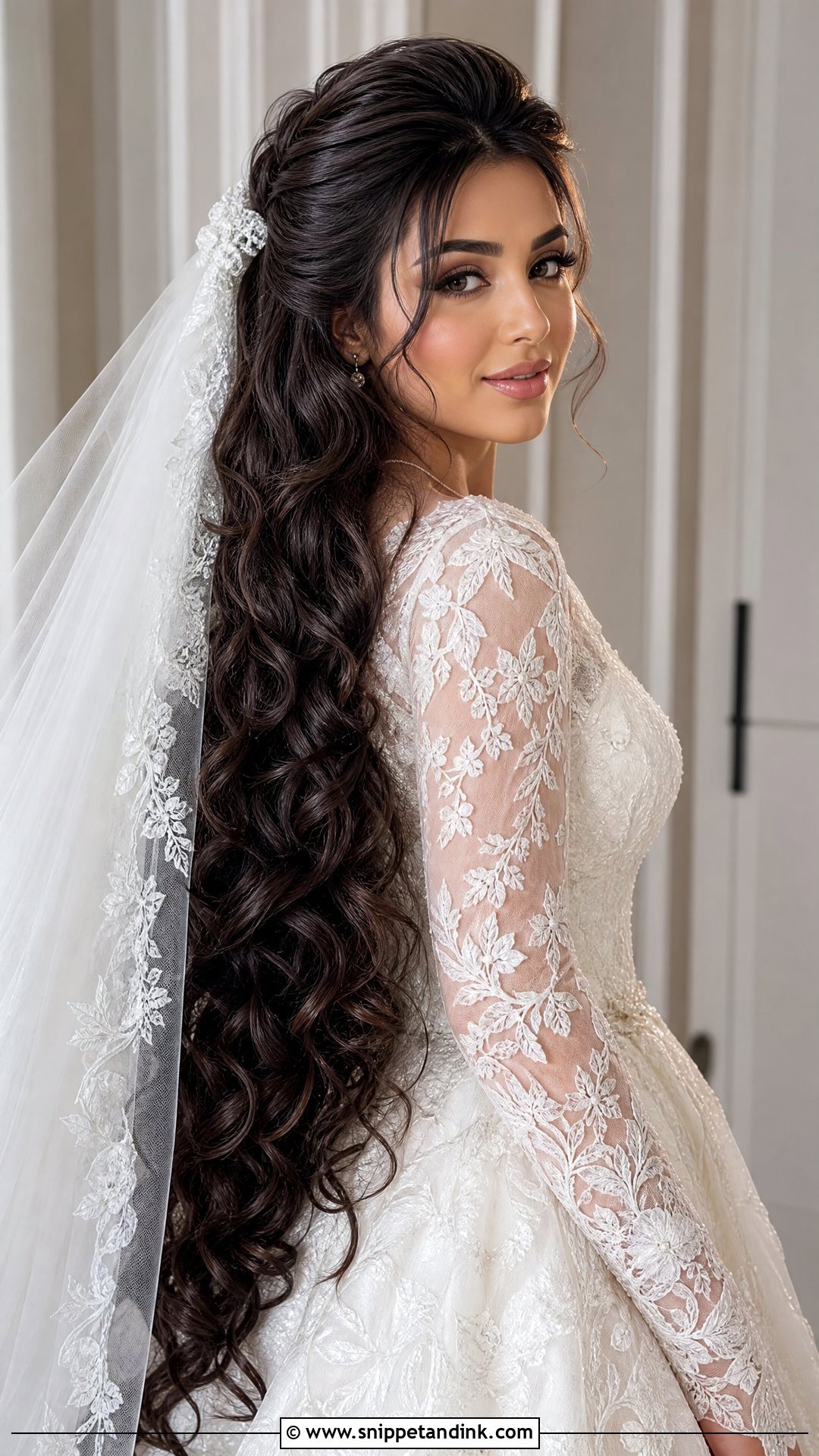 Long Bridal Curls - Snippet and Ink - 15 Bridal Curls Hairstyles