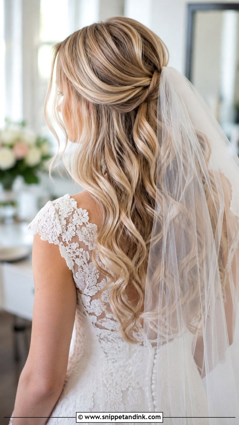 Long Bridal Hair With Veil - Snippet and Ink - 20 Long Bride Hair Ideas