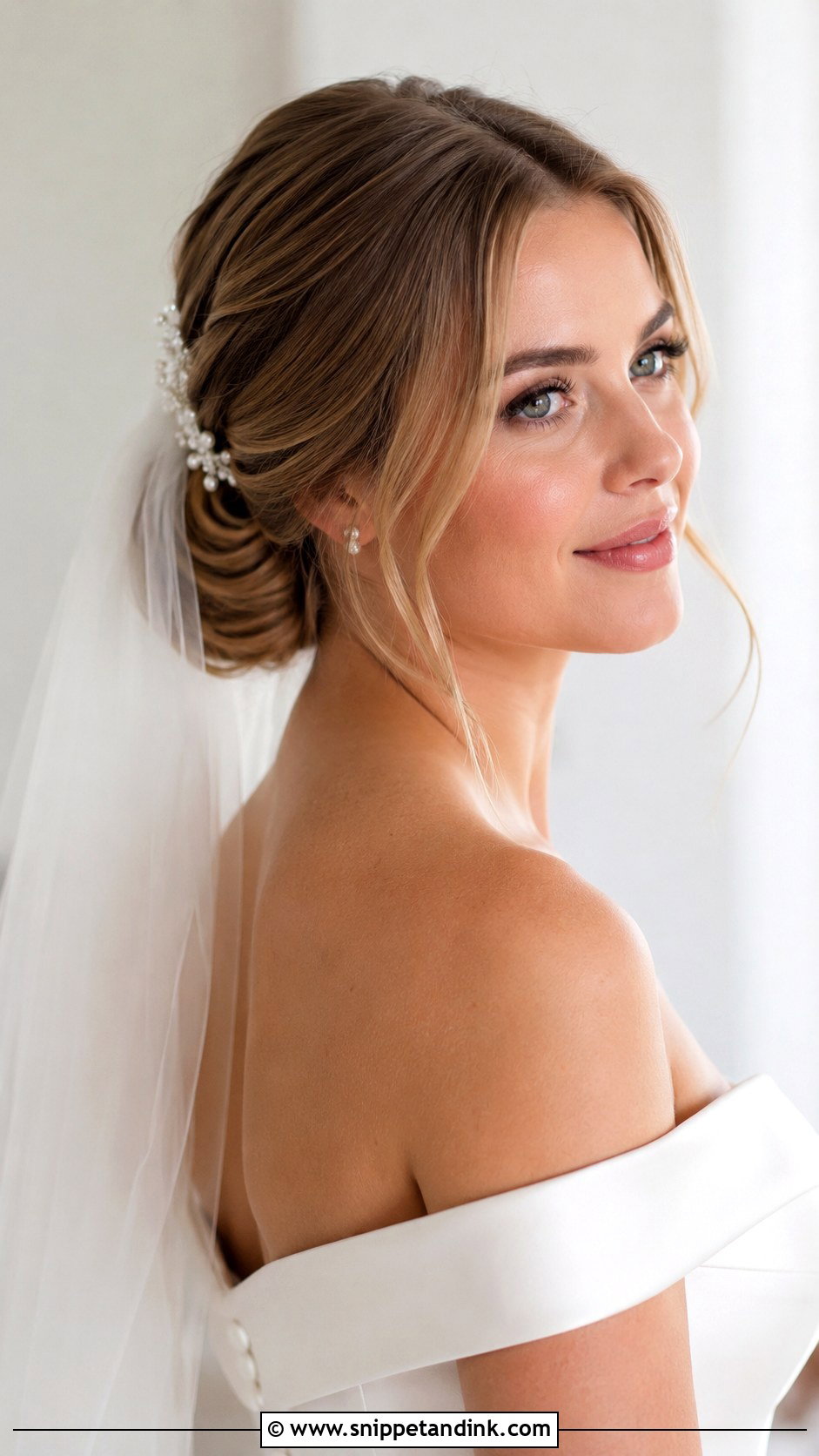 Long Bridal Low Bun - Snippet and Ink - 15 Long Bridal Wedding Hairstyles