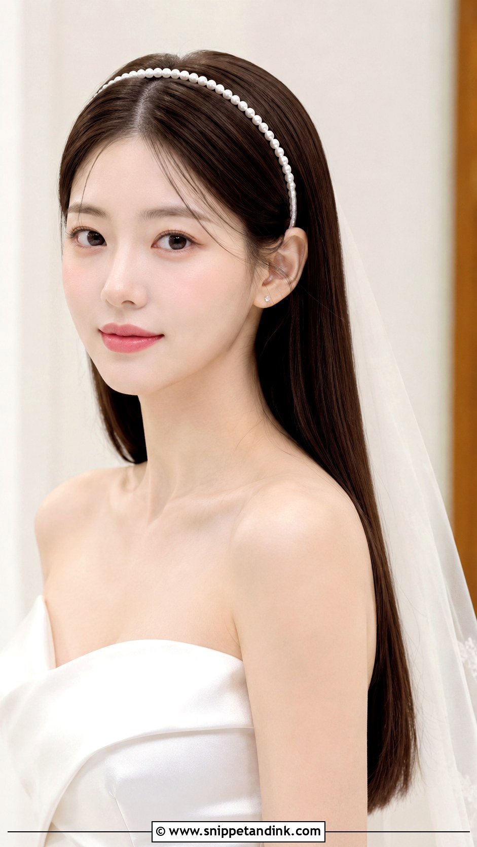 Long Bridal Straight Hair - Snippet and Ink - 20 Long Bride Hair Ideas
