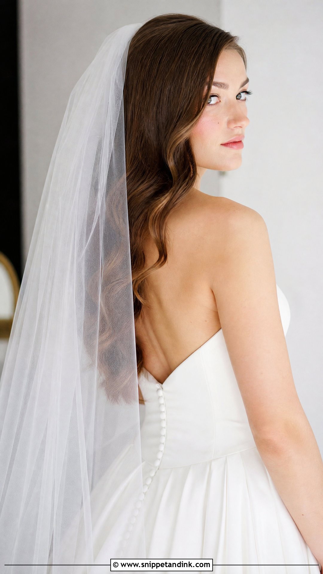 Long Bridal Waves With a Veil - Snippet and Ink - 20 Long Hair Bridal Waves