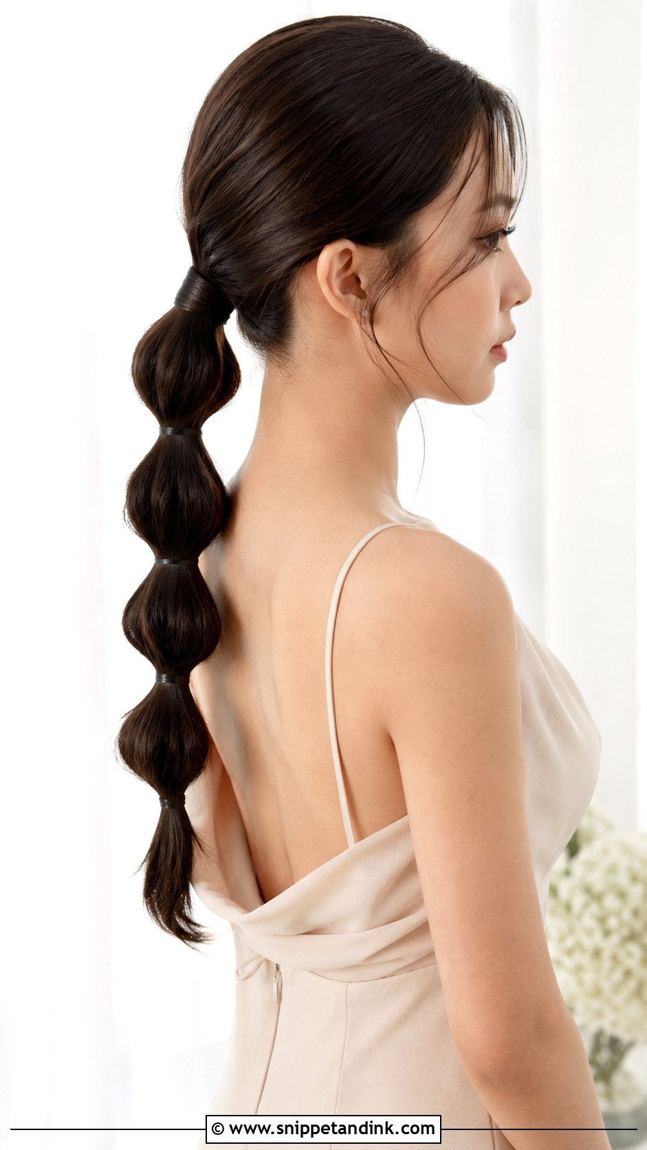 Long Bridesmaid Bubble Ponytail - Snippet and Ink - 20 Long Hairstyles for Bridesmaids
