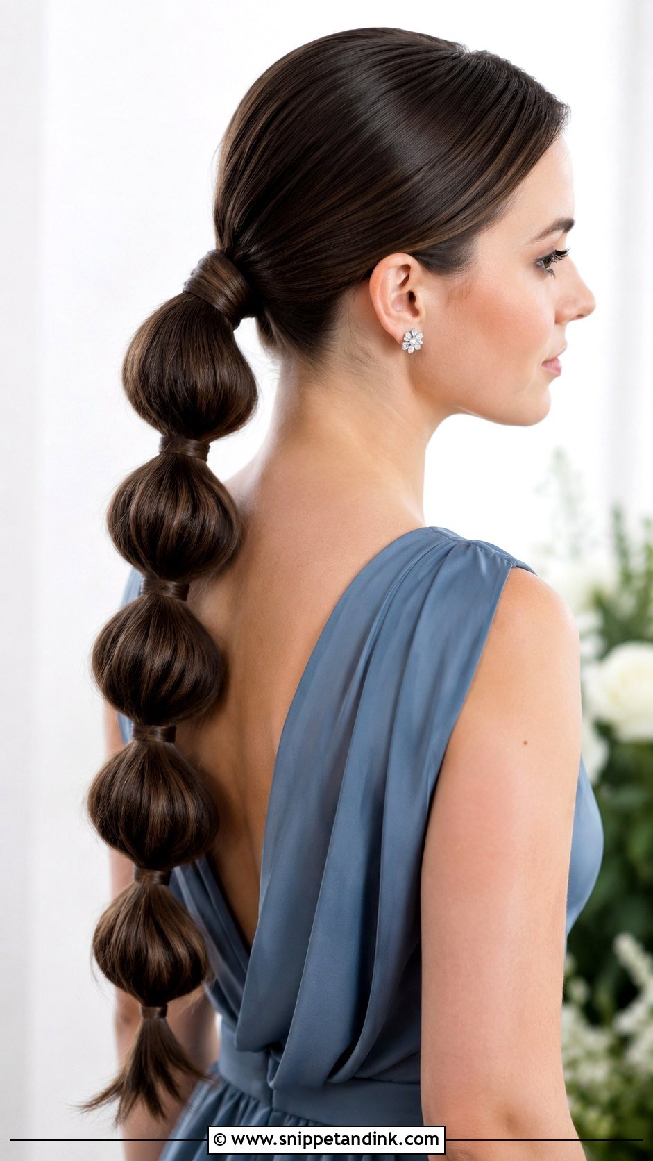 Long Bridesmaid Bubble Ponytail - Snippet and Ink - 20 Long Hair Styles for Wedding Bridesmaid