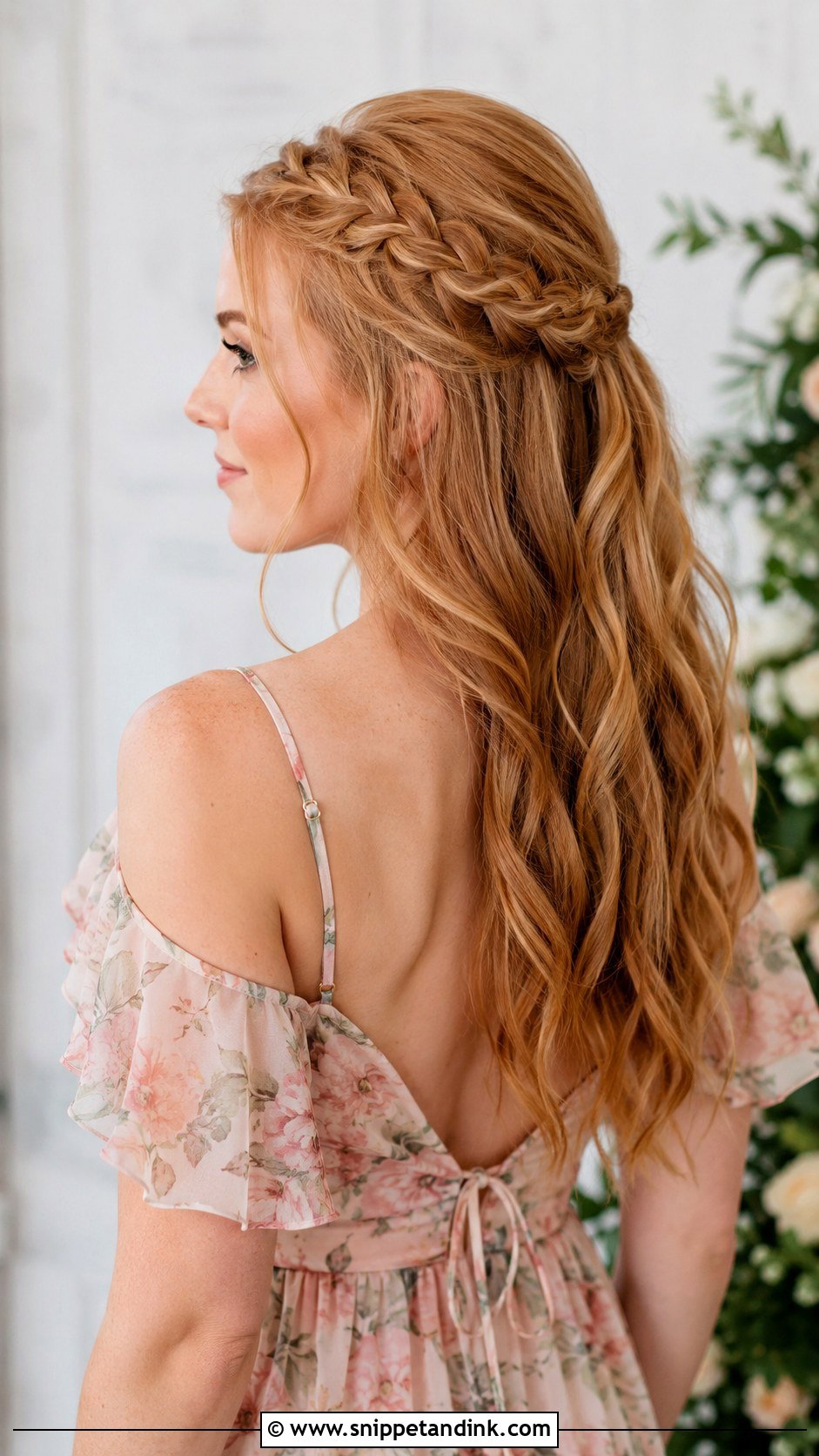 Long Bridesmaid Hair Down With Braided Crown - Snippet and Ink - 25 Bridesmaid Hair Down Long Ideas