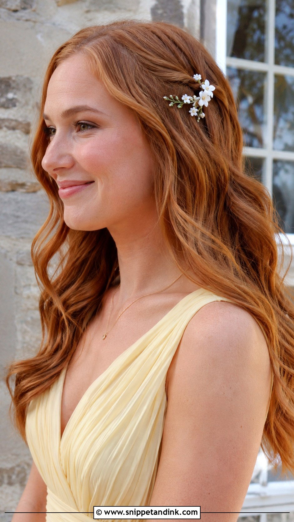 Long Bridesmaid Hair Down With Floral Clips - Snippet and Ink - 25 Bridesmaid Hair Down Long Ideas