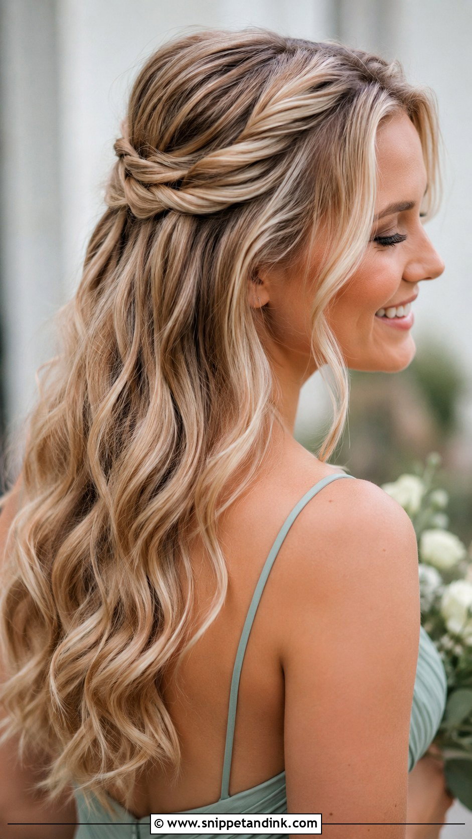 Long Bridesmaid Hair Down With Half Up Twist - Snippet and Ink - 25 Bridesmaid Hair Down Long Ideas