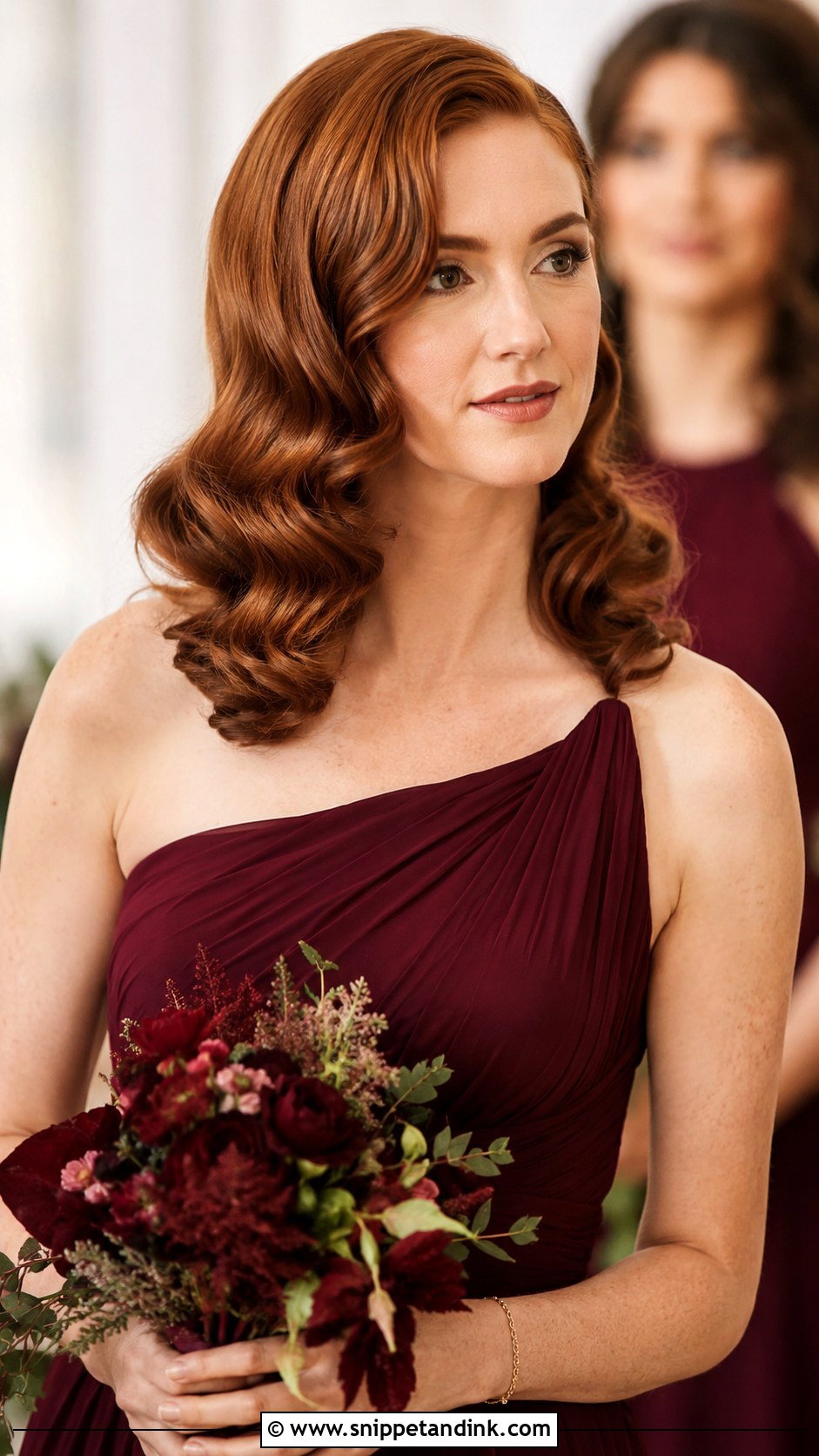Long Bridesmaid Hair Down With Vintage Waves - Snippet and Ink - 25 Bridesmaid Hair Down Long Ideas