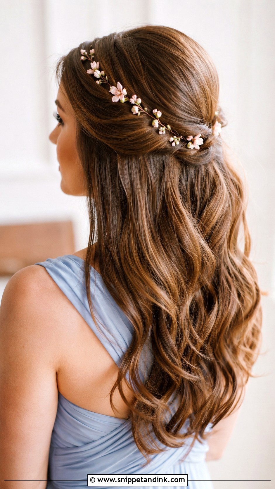 Long Bridesmaid Hair With Flowers - Snippet and Ink - 20 Bridesmaid Hairstyles with Flowers