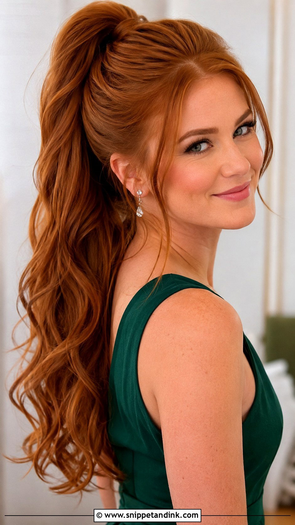 Long Bridesmaid High Ponytail - Snippet and Ink - 20 Long Hairstyles for Bridesmaids