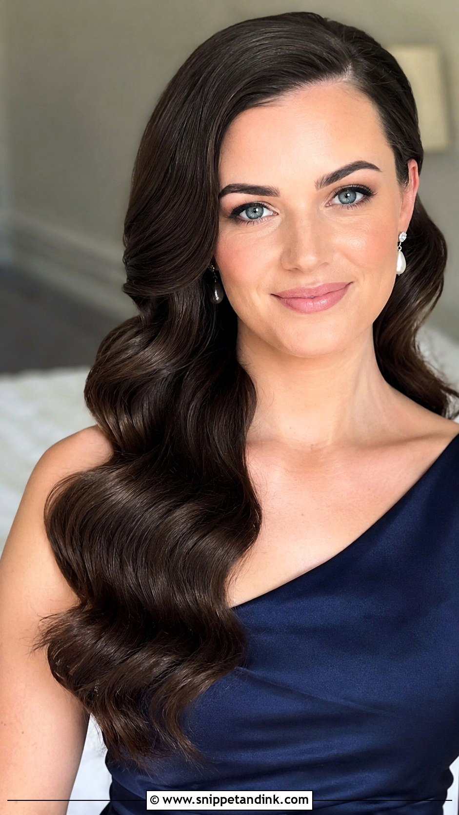 Long Bridesmaid Hollywood Waves - Snippet and Ink - 20 Long Hairstyles for Bridesmaids