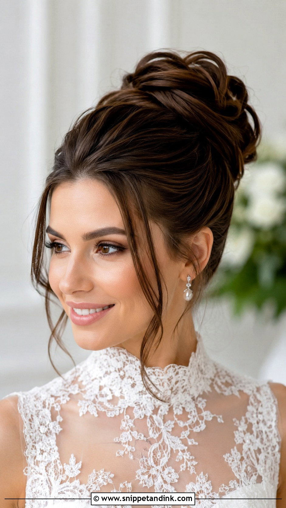 Long Brown Wedding Hair High Bun - Snippet and Ink - 15 Long Brown Wedding Hair Ideas