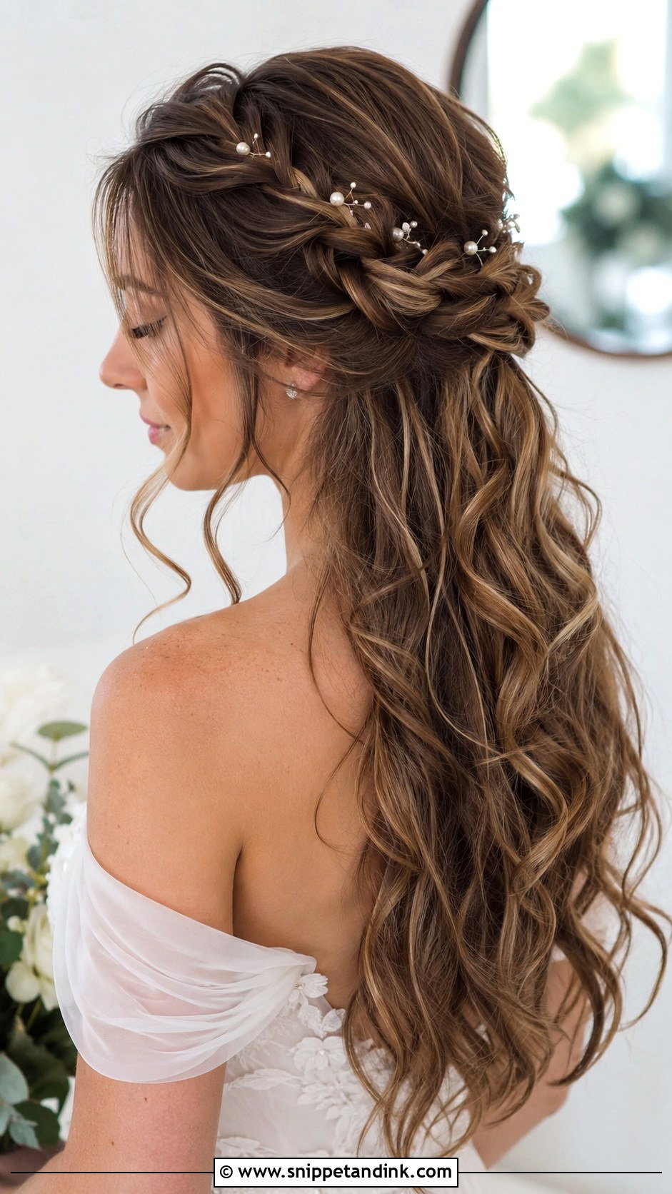 Long Brown Wedding Hair With Braid - Snippet and Ink - 15 Long Brown Wedding Hair Ideas