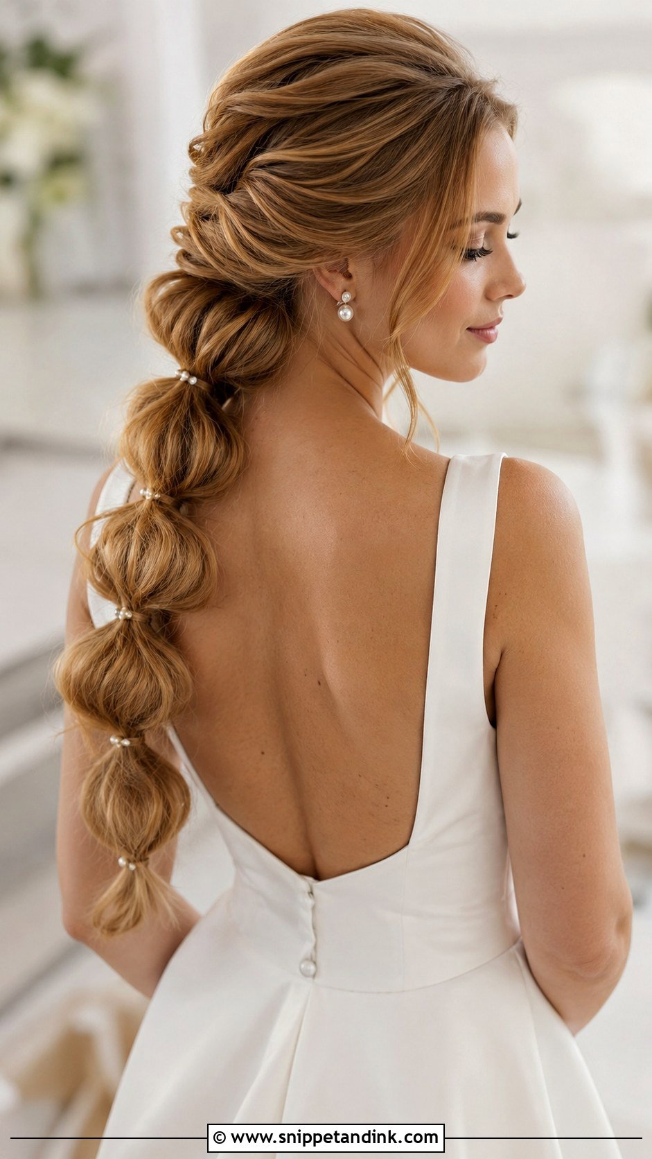 Long Bubble Braid Wedding Hair - Snippet and Ink - 15 Long Braid Hairstyles Wedding