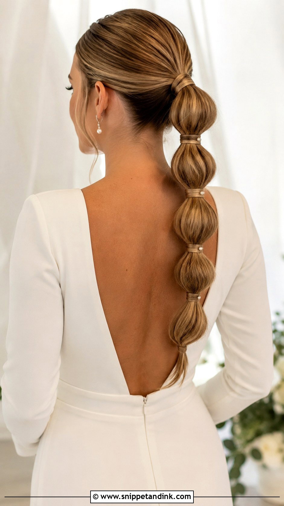 Long Bubble Ponytail Wedding Hairstyle - Snippet and Ink - 15 Long Ponytail Wedding Hairstyles