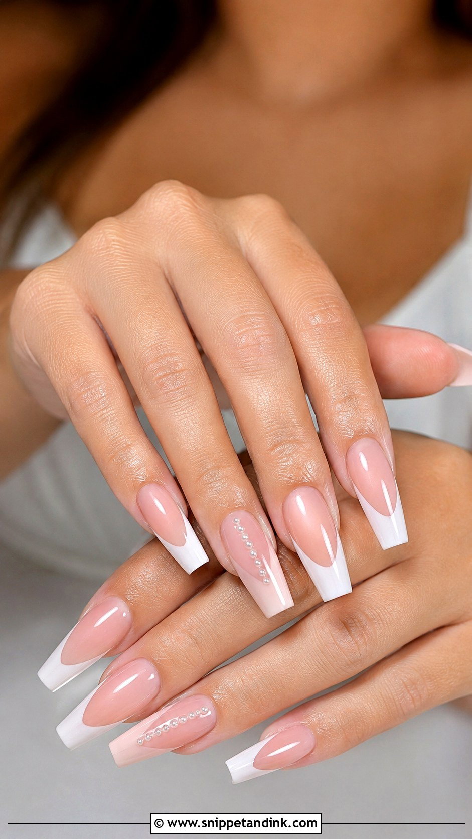 Long Coffin Wedding Nails - Snippet and Ink - 20 Coffin Shape Wedding Nails for Bride