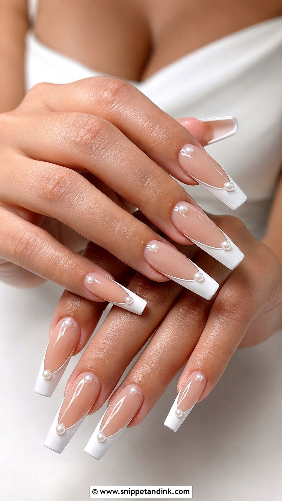 Long Coffin Wedding Nails - Snippet and Ink - 20 Coffin Wedding Nails for Bride
