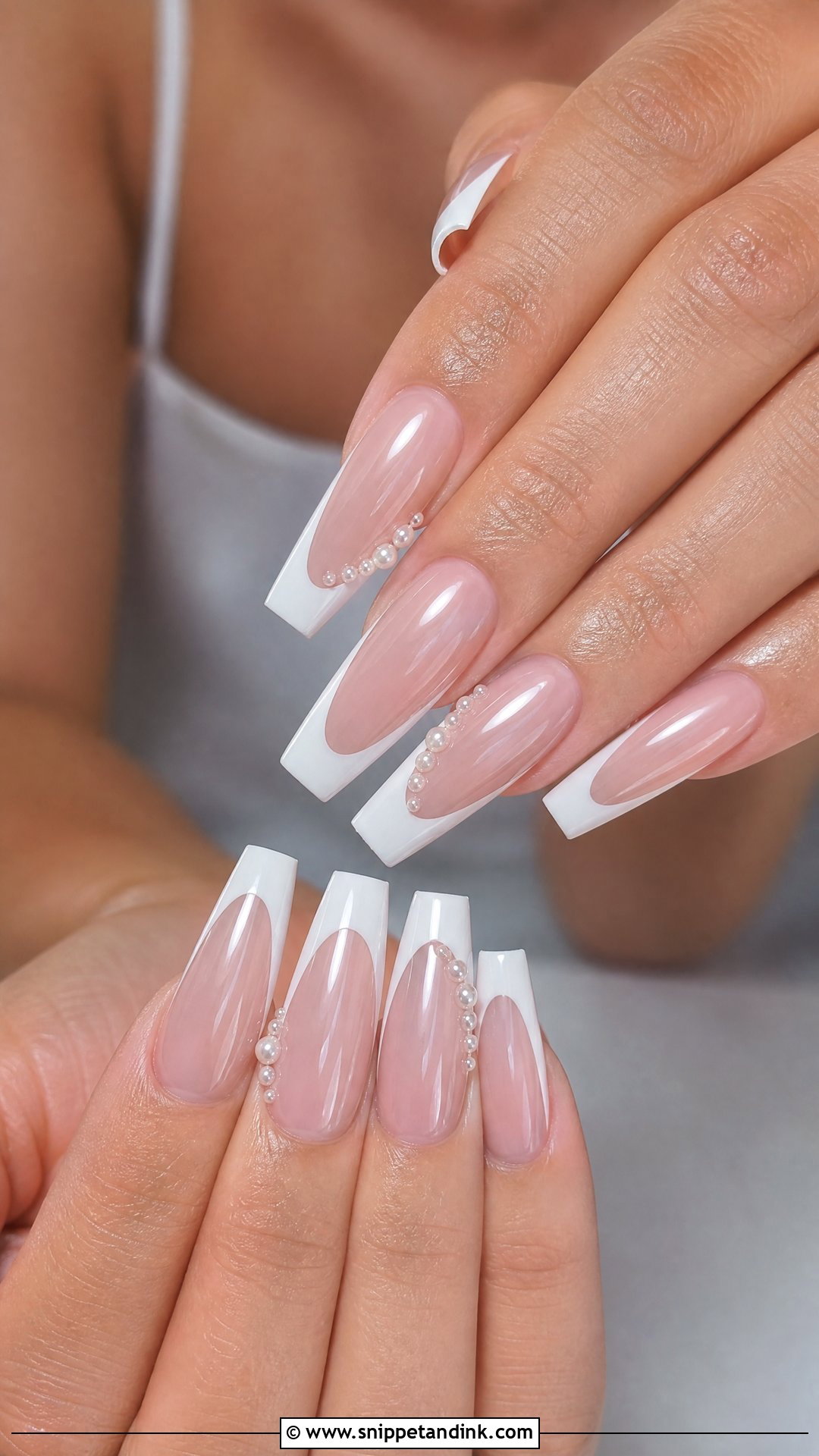 Long Coffin Wedding Nails - Snippet and Ink - 25 Coffin Wedding Nails