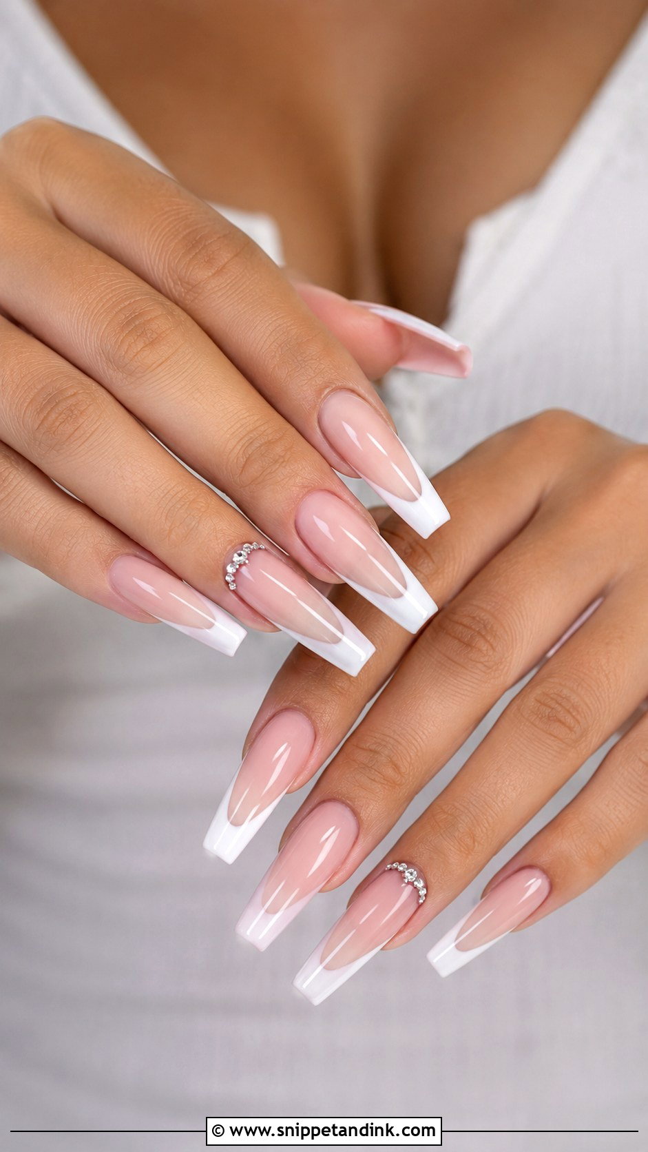 Long Coffin Wedding Nails - Snippet and Ink - 20 Coffin Shape Wedding Nails