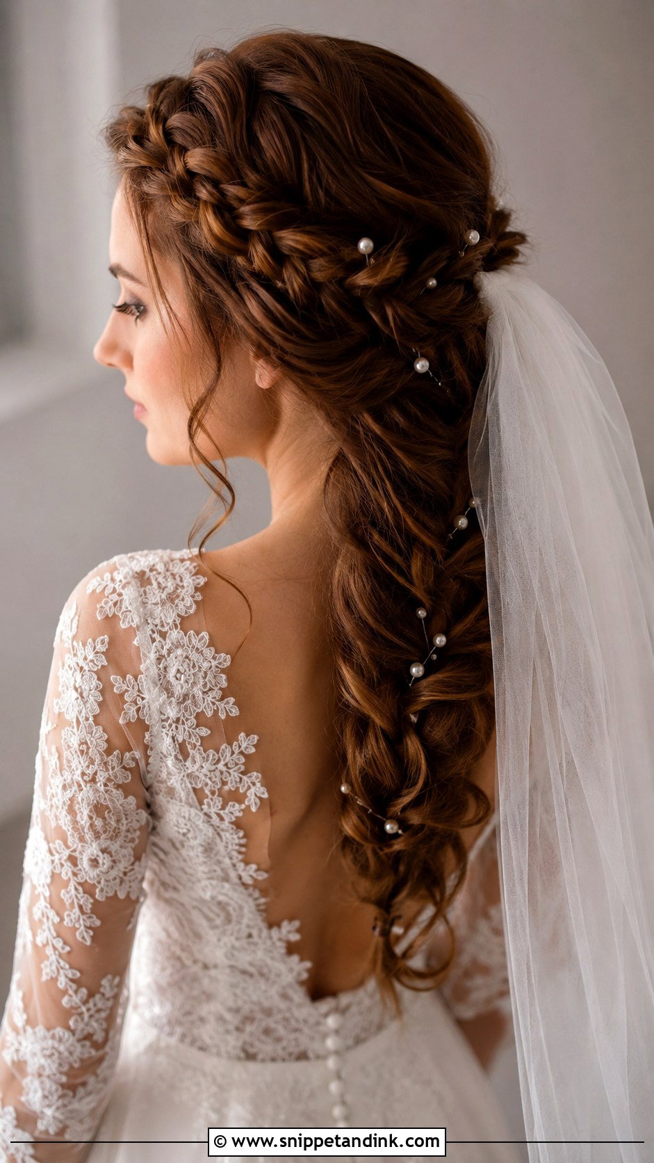 Long Crown Braid Wedding Hair - Snippet and Ink - 15 Long Braid Wedding Hair Ideas