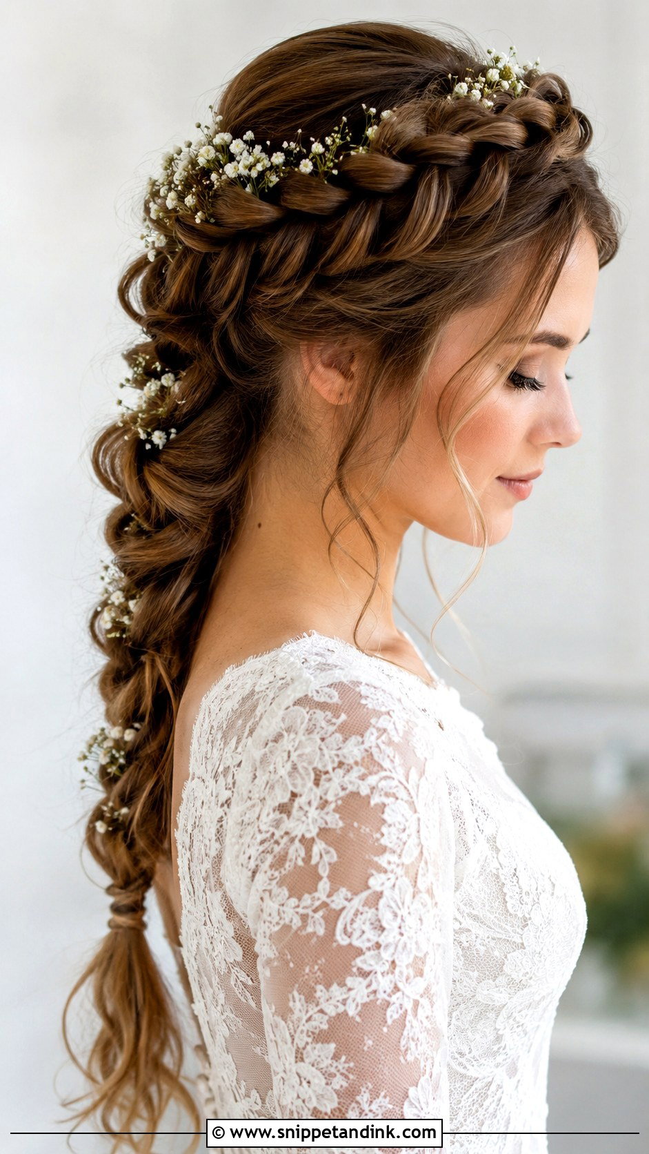 Long Crown Braid Wedding Hair - Snippet and Ink - 15 Long Braid Hairstyles Wedding