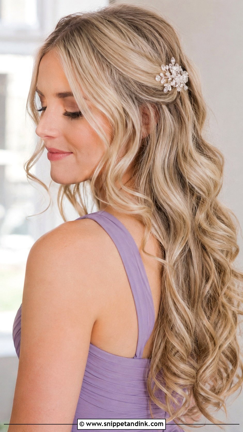 Long Curled Bridesmaid Hair - Snippet and Ink - 30 Wedding Bridesmaid Hair Ideas