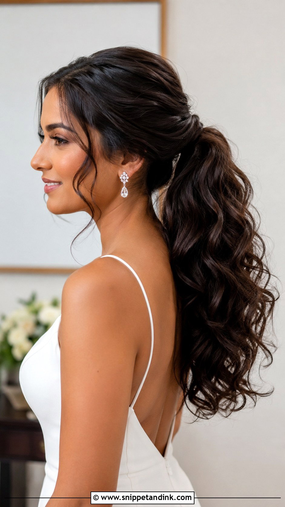 Long Curled Wedding Ponytail - Snippet and Ink - 15 Long Curled Wedding Hair Ideas