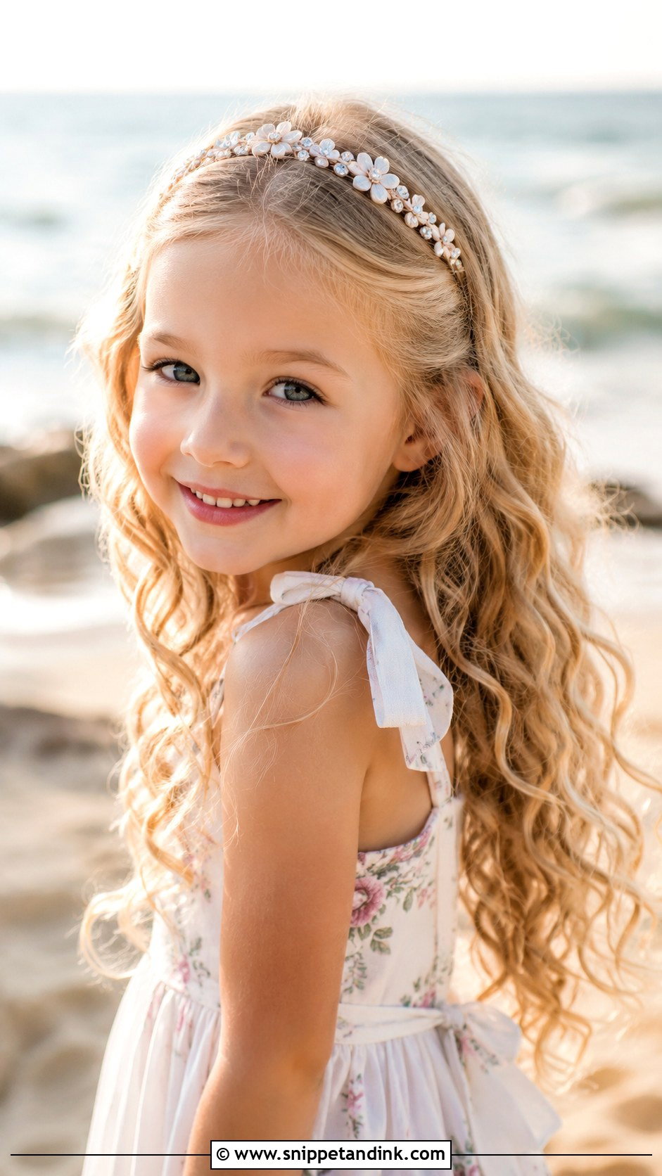 Long Curls With Headband - Snippet and Ink - 20 Girls Wedding Hairstyles