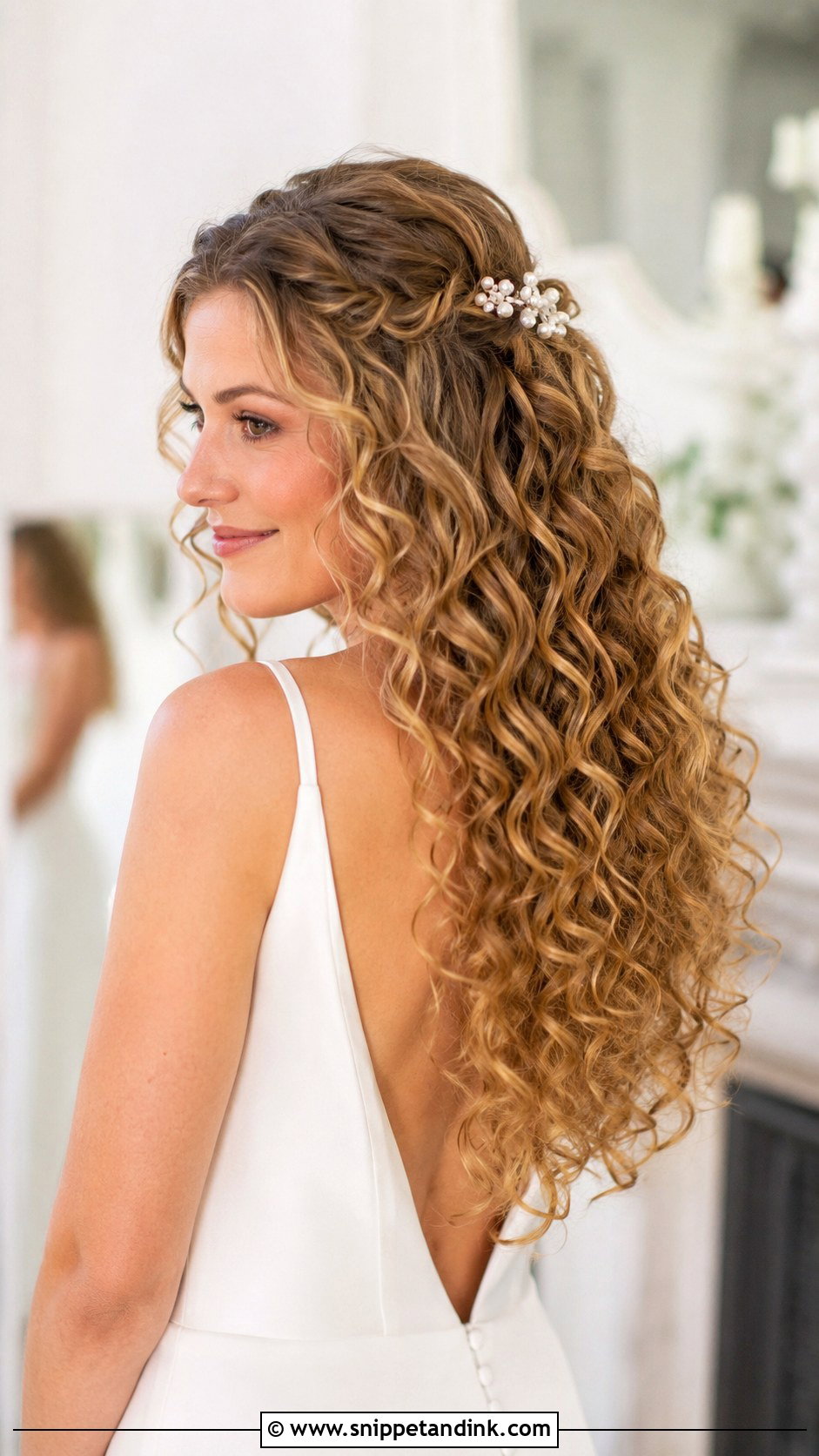 Long Curly Bridal Hair - Snippet and Ink - 20 Bridal Hairstyles for Curly Hair