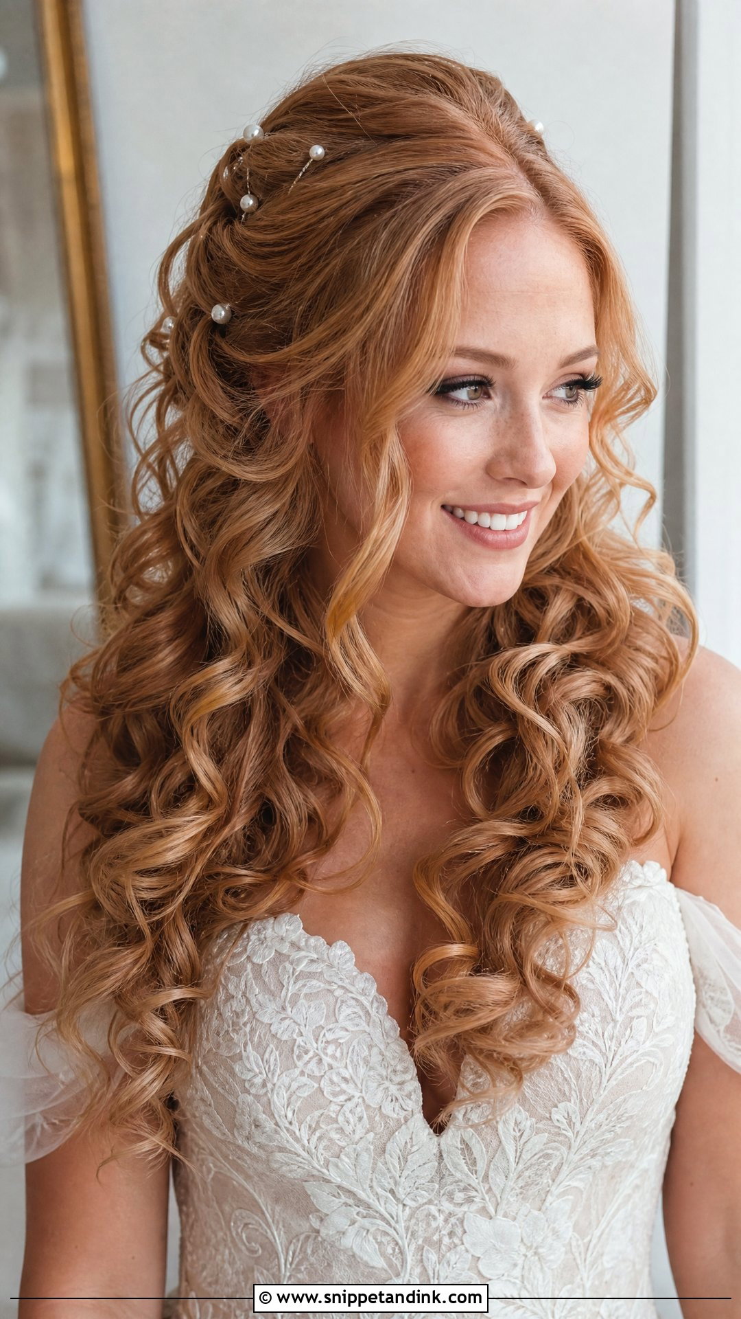 Long Curly Bridal Hairstyle - Snippet and Ink - 20 Natural Curls Bridal Curly Hairstyles