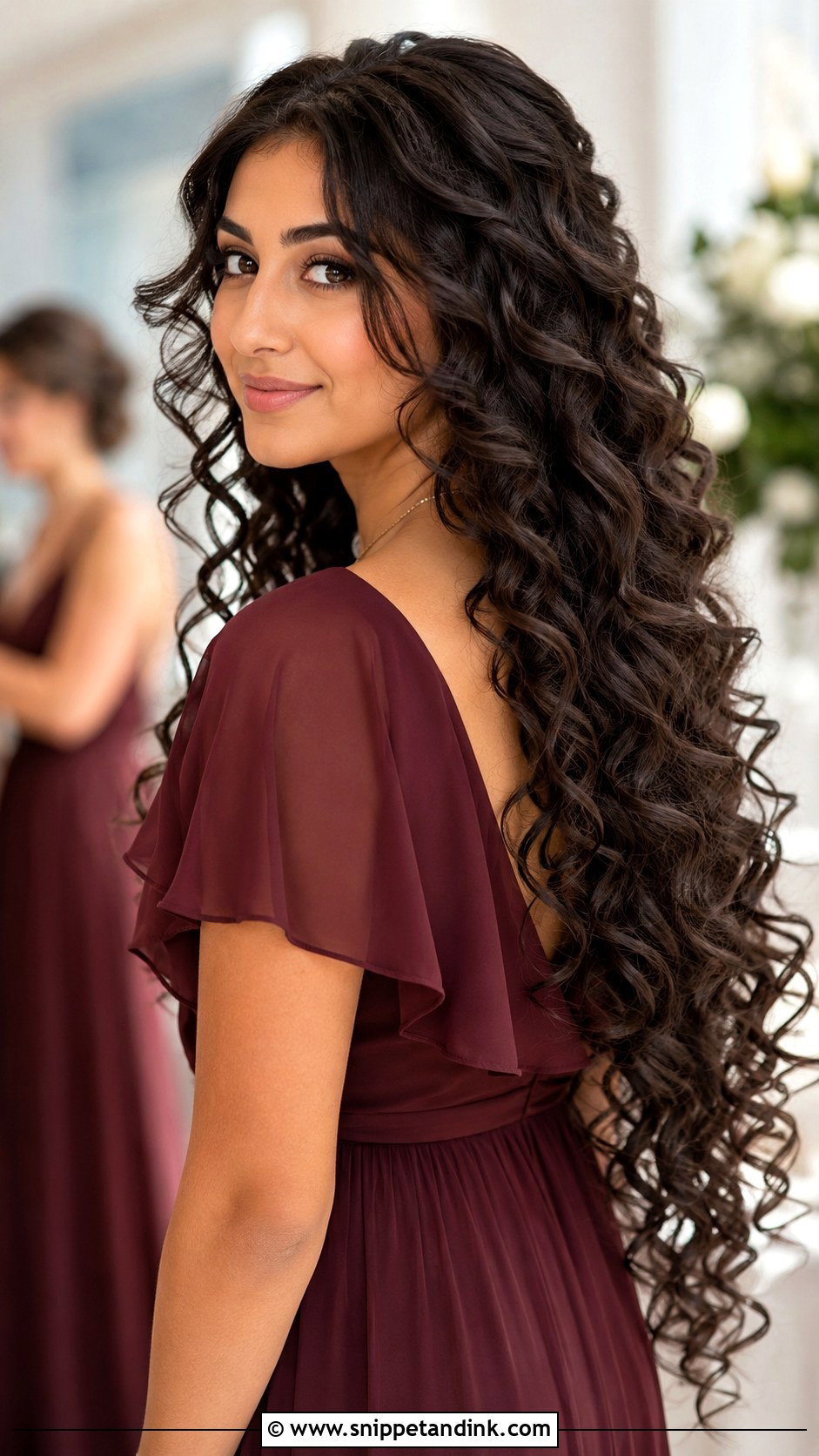 Long Curly Bridesmaid Hair - Snippet and Ink - 20 Bridesmaid Hairstyles for Curly Hair