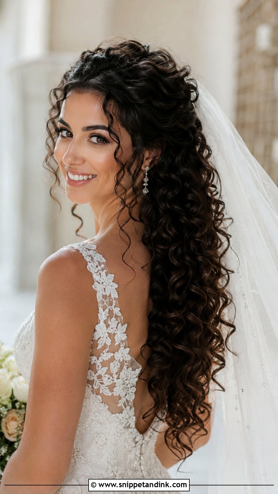 Long Curly Wedding Hair - Snippet and Ink - 20 Hairstyles for Curly Hair for Wedding