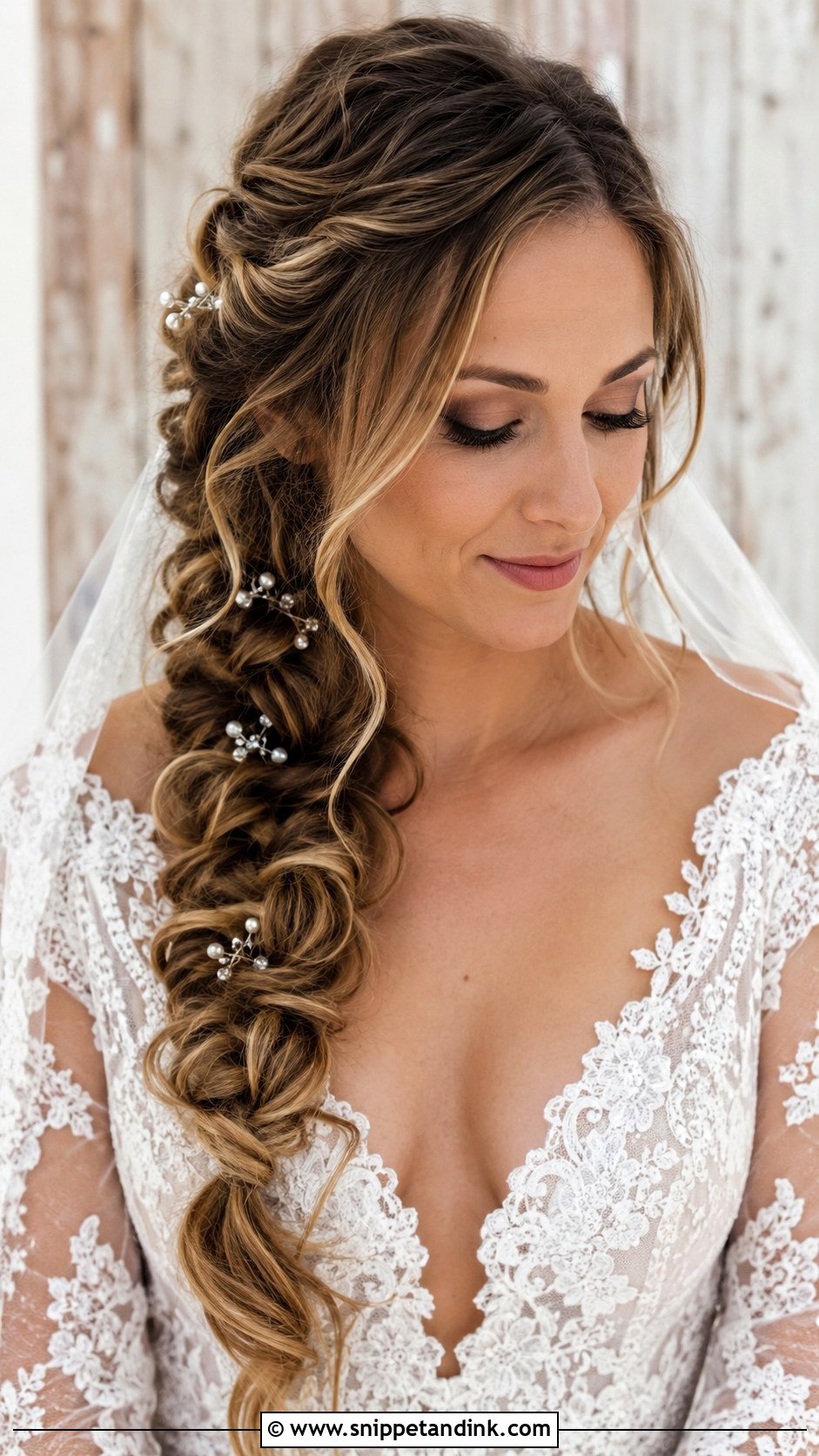 Long Fishtail Braid - Snippet and Ink - 25 Long Bridal Hair Ideas