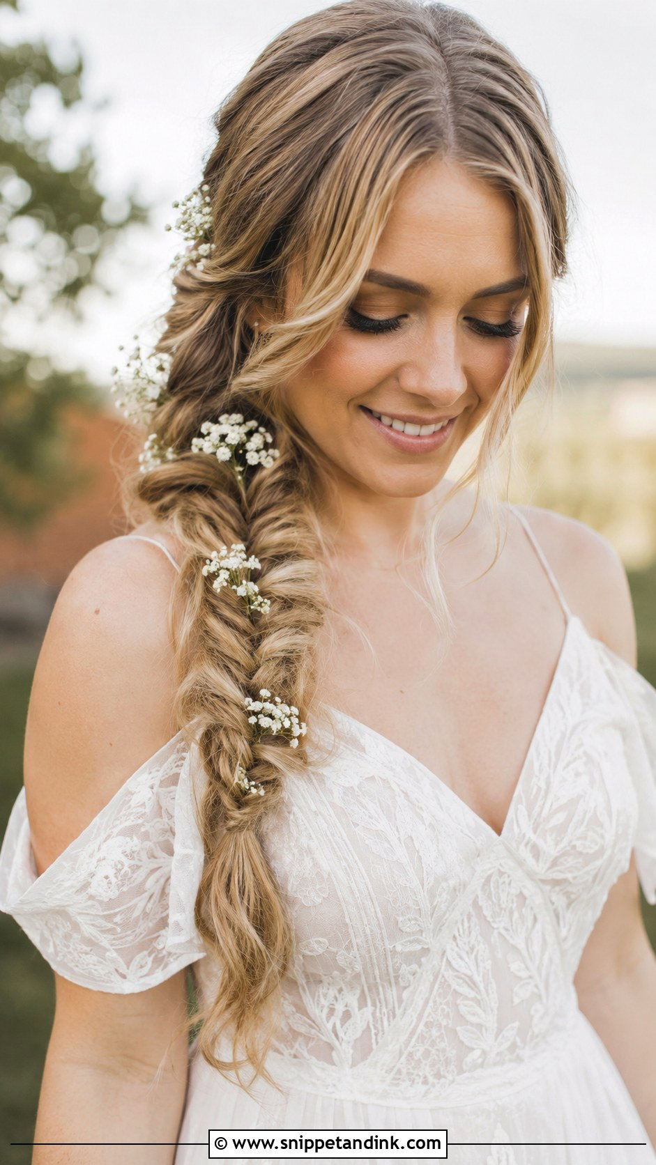 Long Fishtail Braid - Snippet and Ink - 30 Long Hair Wedding Styles