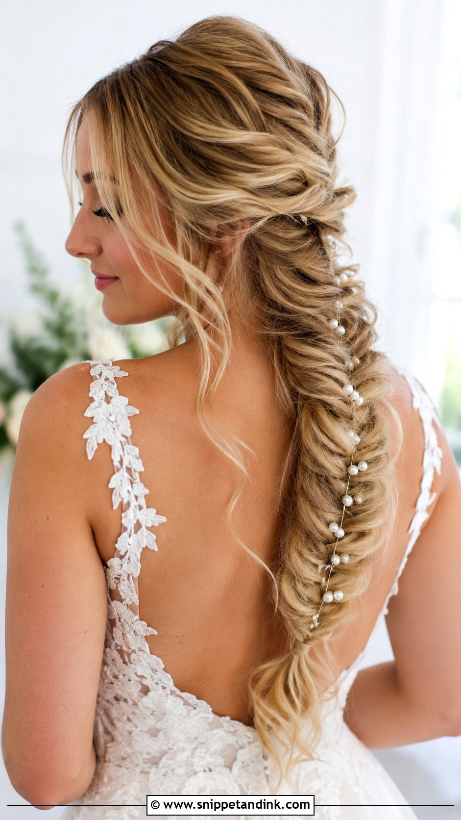 Long Fishtail Braid Wedding Hair - Snippet and Ink - 15 Long Braid Wedding Hair Ideas