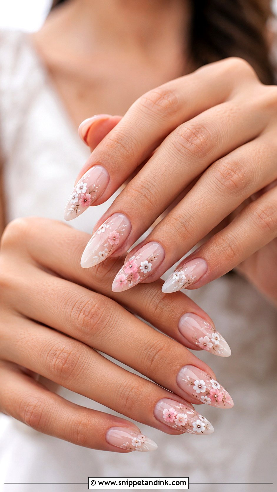 Long Floral Wedding Nails - Snippet and Ink - 20 Long Wedding Nails
