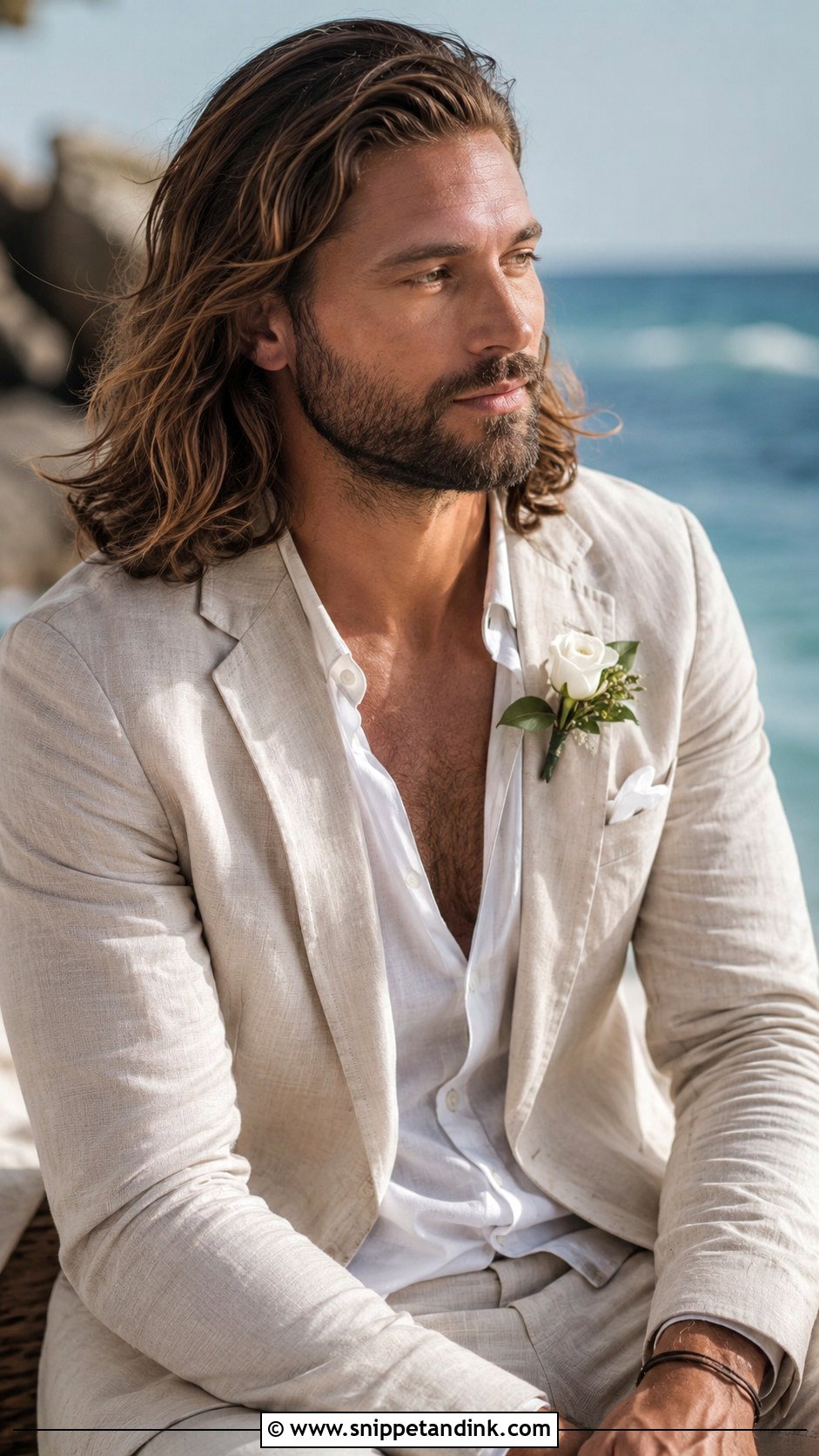 Long Flowing Hair for Grooms - Snippet and Ink - 25 Wedding Hairstyles Men