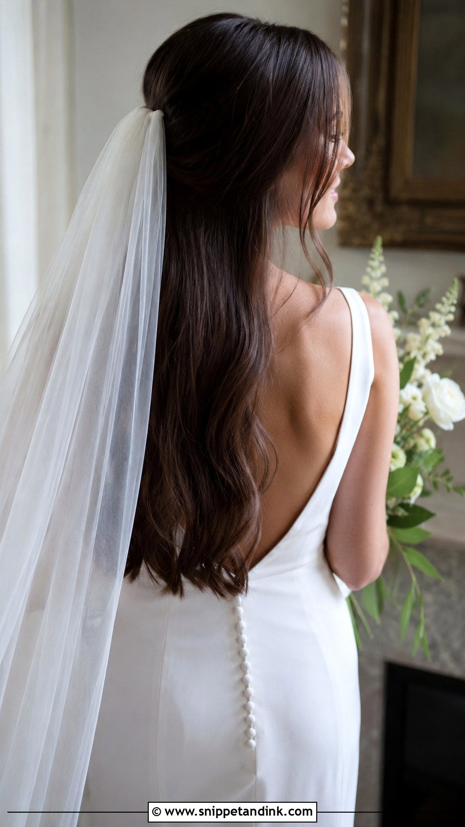 Long Flowing Open Bridal Hair - Snippet and Ink - 25 Open Hair Bride Ideas