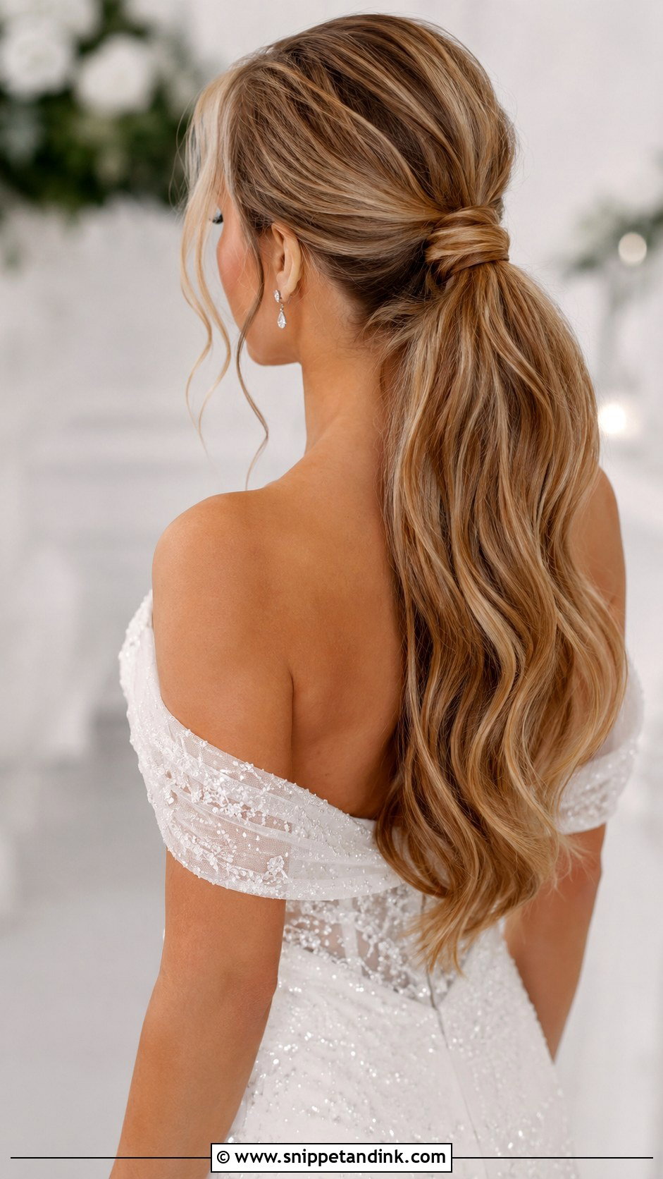 Long Flowing Ponytail With Extensions - Snippet and Ink - 30 Ponytail Wedding Hairstyles