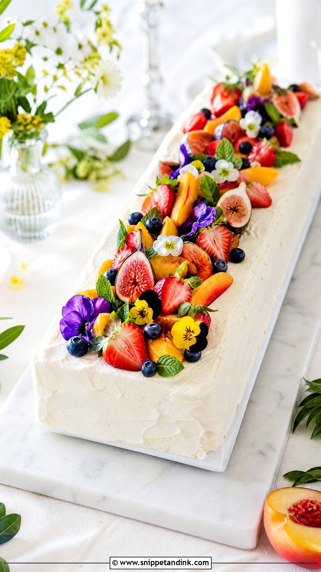 Long Fruit Wedding Cake - Snippet and Ink - 20 Long Wedding Cake Ideas