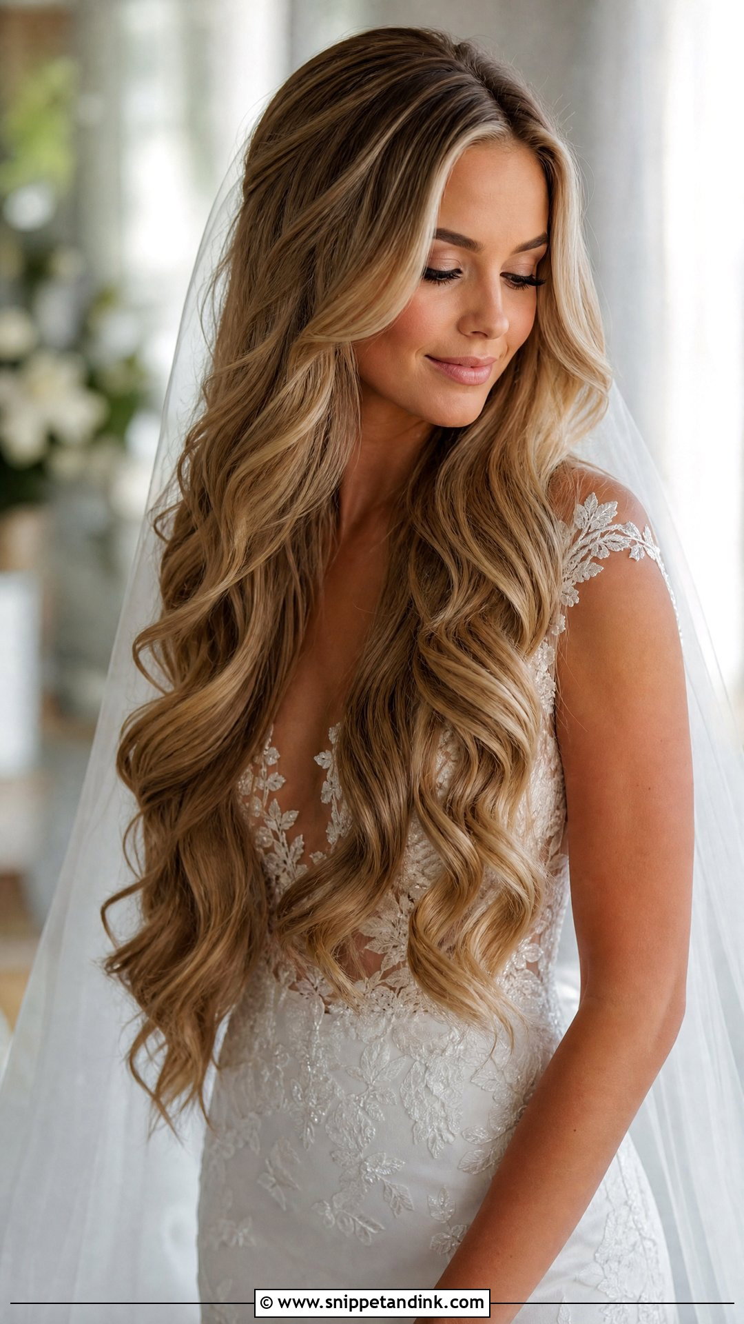 Long Glam Waves Bridal Hair - Snippet and Ink - 15 Glam Waves Bridal Hair