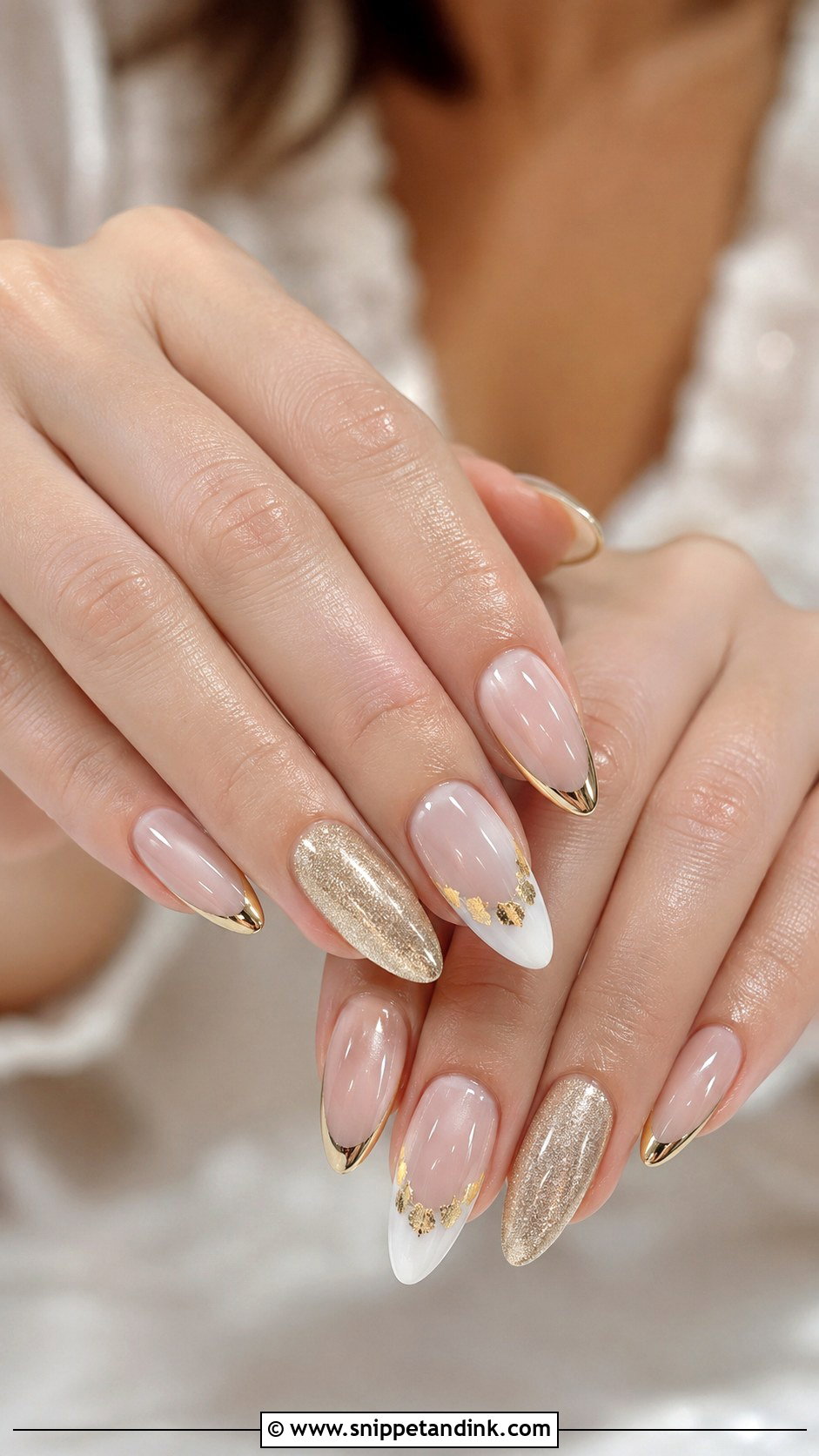 Long Gold Wedding Nails - Snippet and Ink - 20 Long Wedding Nails