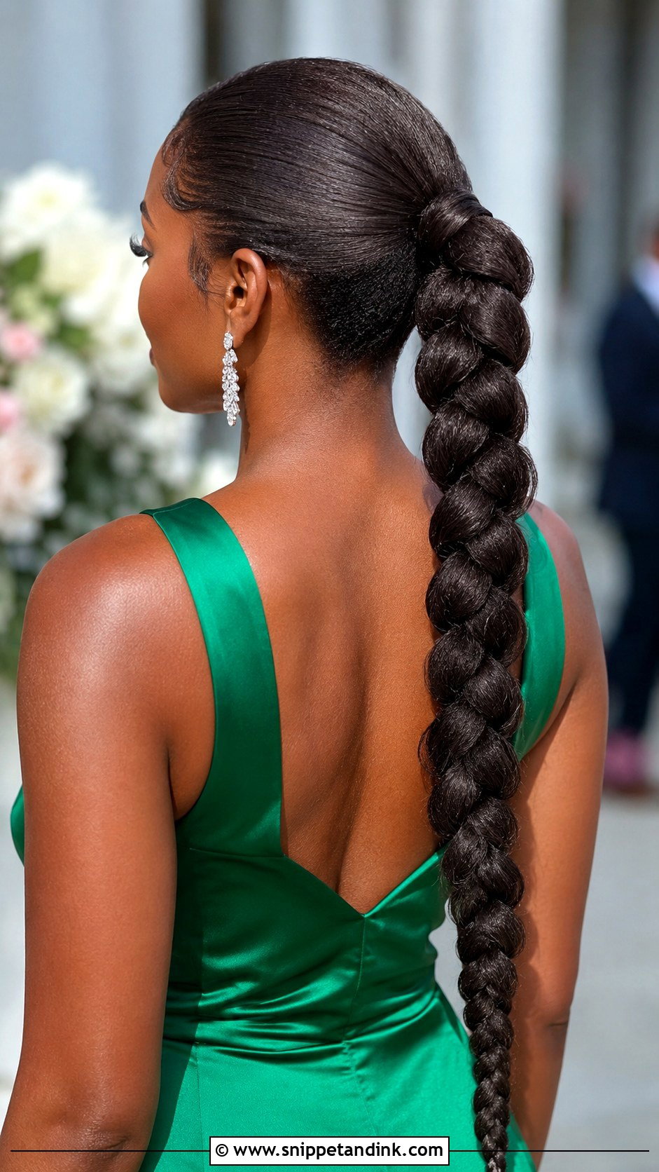 Long Hair Braided Ponytail For Wedding Guest - Snippet and Ink - 15 Wedding Guest Hair Ideas Long