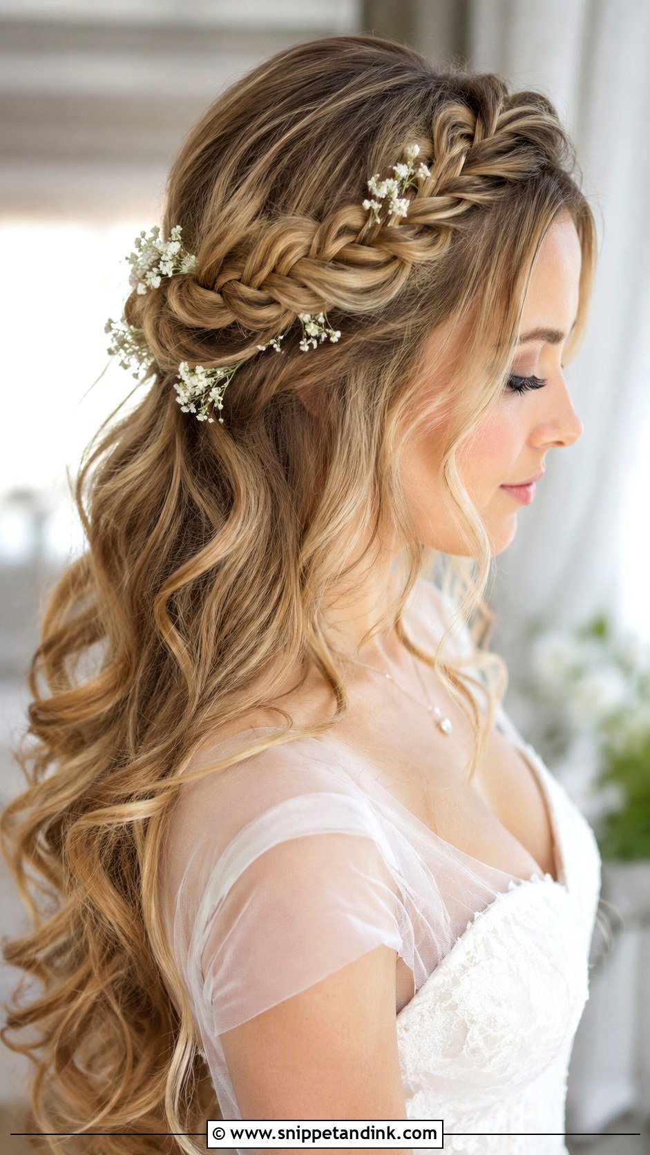 Long Hair Bridal Braided Crown - Snippet and Ink - 15 Long Hair Bridal Styles