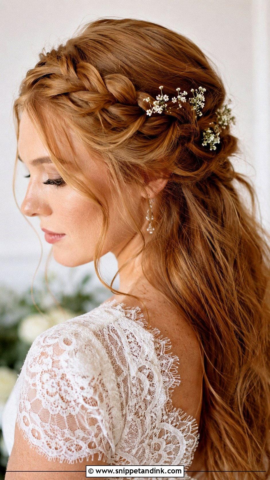 Long Hair Bridal Crown Braid - Snippet and Ink - 15 Long Hair Bridal Hairstyle Ideas